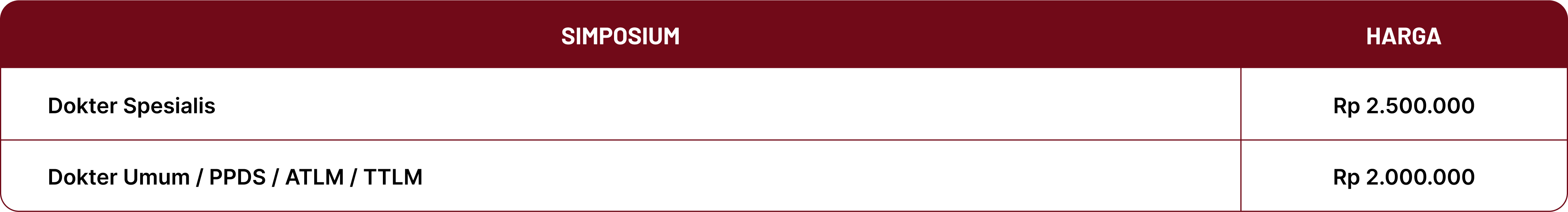 Symposium Price